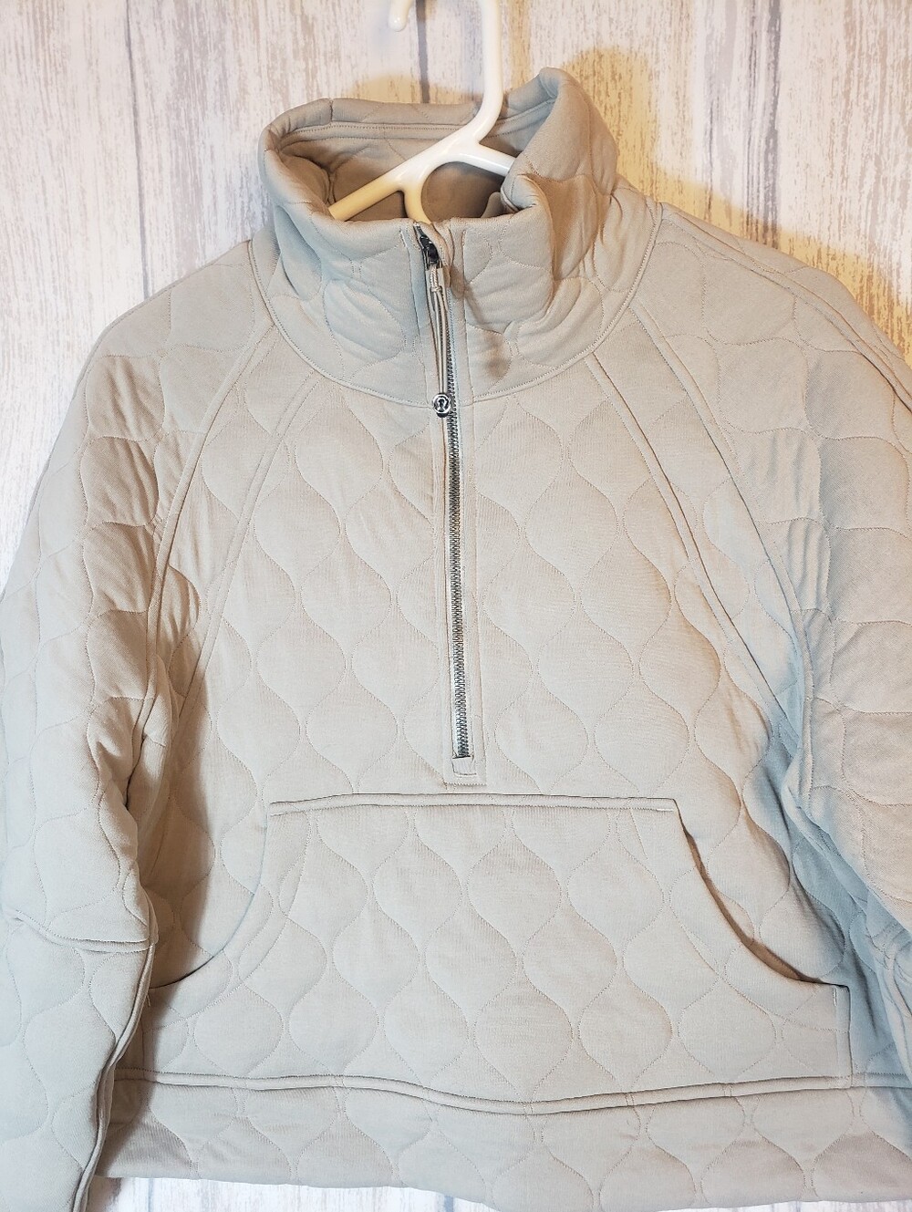 Lululemon Scuba Oversized Quilted Half-Zip In Riverstone Size M/L - Picture 4 of 10
